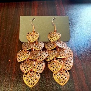 Copper Heart Dangle Earrings